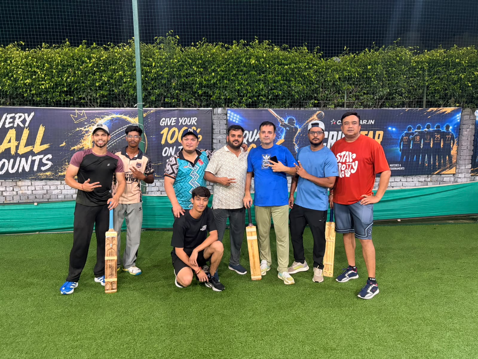 Cricstar players on cricket turf